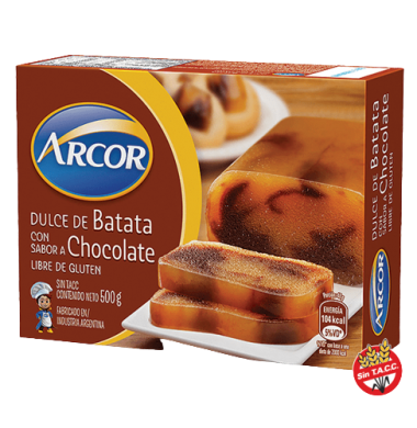 ARCOR batata con chocolate sin tacc x500g