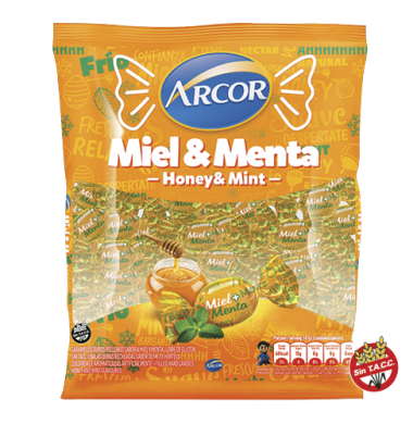 ARCOR caramelos miel y menta x335g