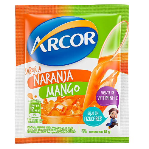 ARCOR jugo naranja mango x18 sobres