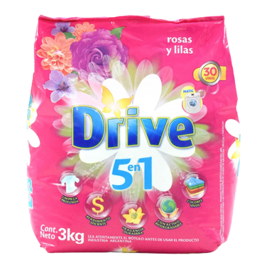 DRIVE jabon polvo matic rosa/lila x3kg