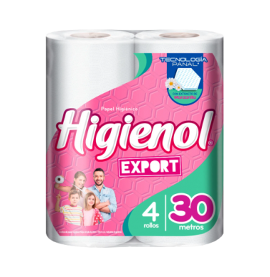 HIGIENOL papel higienico export hoja simple 30m x4Un.