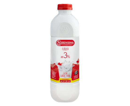 SERENISIMA leche larga vida entera botella x1Lt