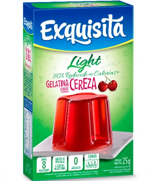 gelatina exquisita cereza light x25g