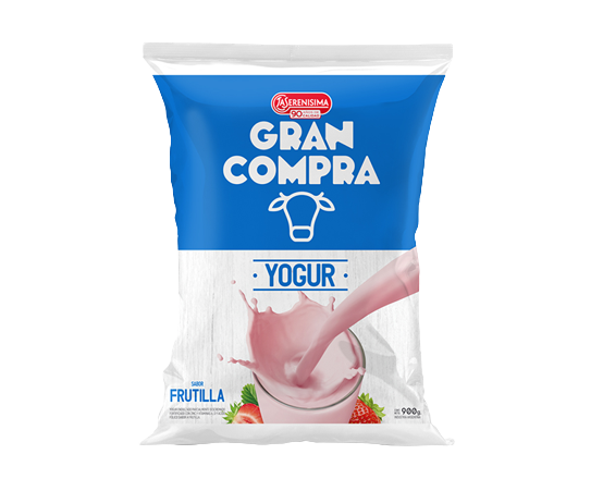 GRAN COMPRA yogur frutilla sachet x900cc