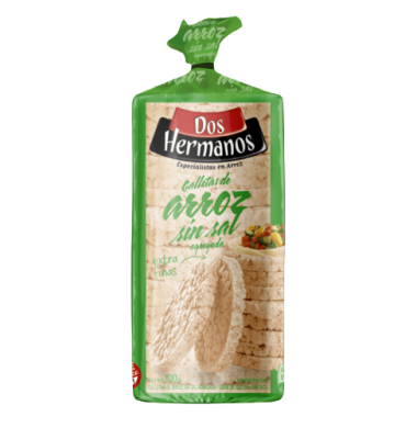 DOS HERMANOS galletita arroz S s/sal x100Gra