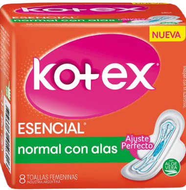 KOTEX toalla esencial normal con alas x8Un.