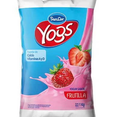 SANCOR yogur frutilla sachet x900cc