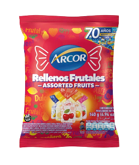 ARCOR caramelos rellenos frutales x140g