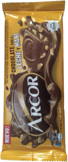 ARCOR chocolate leche mani x100g