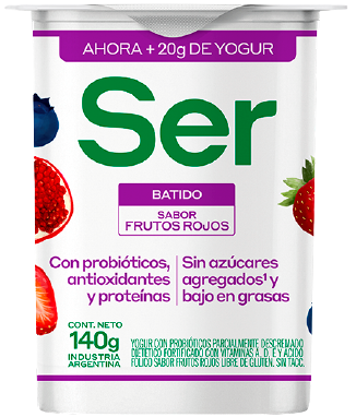 SER yogur batido frutos rojos probioticos x140g