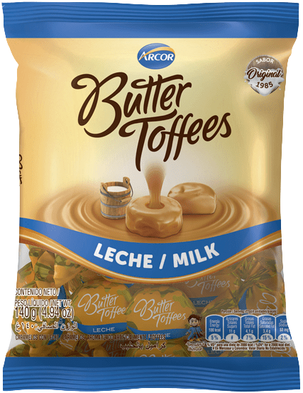 ARCOR caramelos butter toffees leche x140g