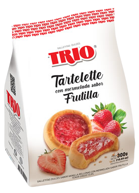 TRIO galletita tartelettes frutilla x300g.