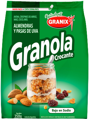 GRANIX granola crocante almendras/pasas x350g