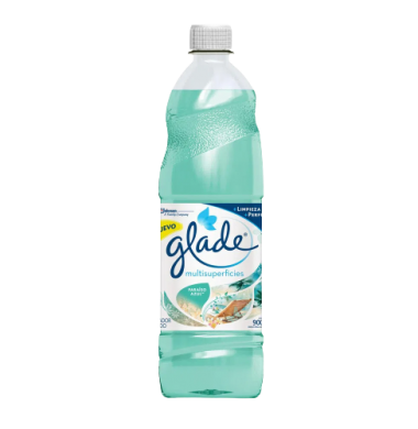 GLADE limpiador liquido paraiso azul botella x900cc
