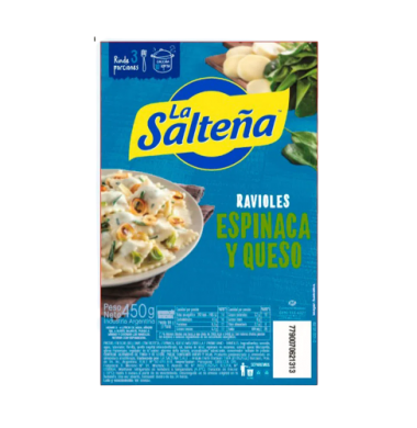 LA SALTEÑA ravioles espinaca/muzzarella x450g