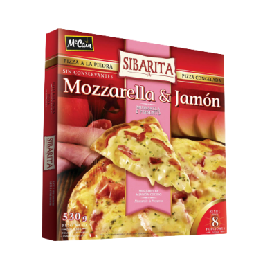 SIBARITA pizza muzzarella y jamon x530g