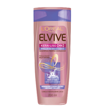 ELVIVE shampoo keratina liso/sedoso x200cc