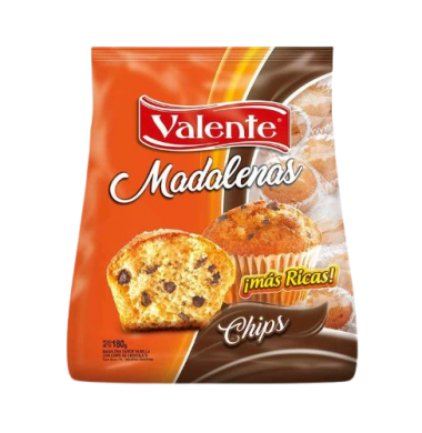 VALENTE madalena vainilla con chips chocolate 180/200g