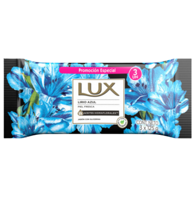 LUX jabon tocador lirio azul 3x125g