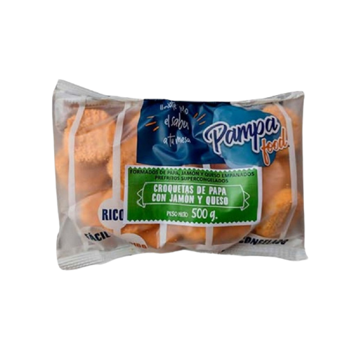 PAMPA FOOD croquetas papa con jamon y queso x500g