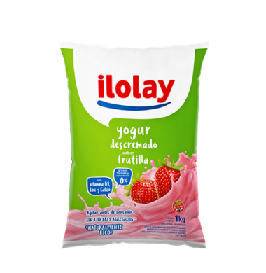 ILOLAY yogur descremado frutilla sachet x1Lt