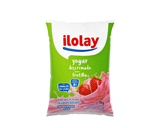 ILOLAY yogur descremado frutilla sachet x1Lt