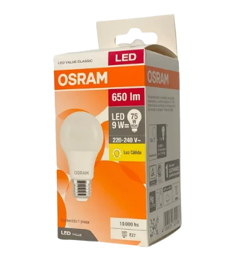 OSRAM lampara led value classic calida 9w