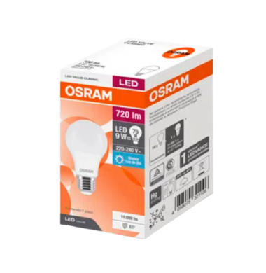 OSRAM lampara led value classic fria 9w