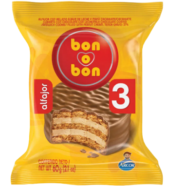 BON O BON alfajor chocolate triple x60g