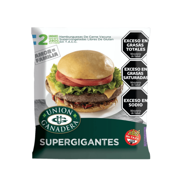 UNION GANADERA hamburguesa supergigantes 2Un. x140g