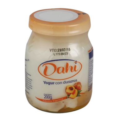 DAHI yogur frasco colchon durazno x200g