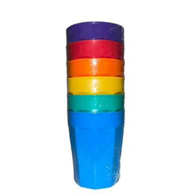 LA PORTEÑA vaso facetado color x6Un.