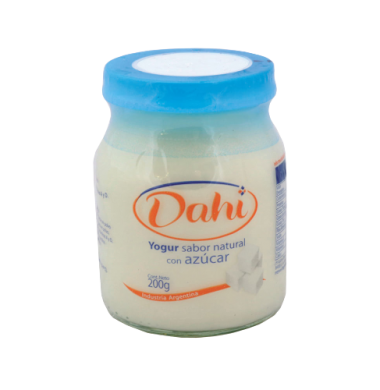 DAHI yogur frasco natural con azucar x200g