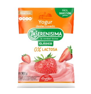 SERENISIMA yogur zero lactosa frutilla x900cc