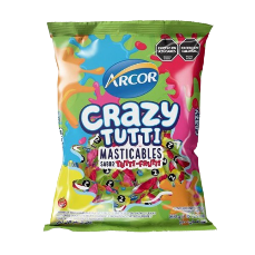 ARCOR caramelos masticables crazy tuti frutti x800g